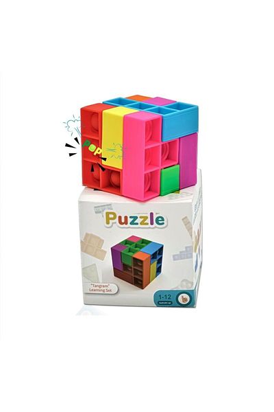 ElastiX 3D Puzzle Toy, Pop It Toy Cube Shape
