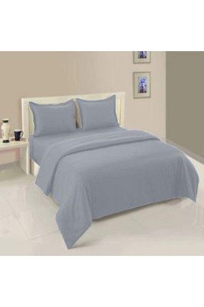 HomePuls Bedsheet Set Elastic Damask Polycotton, Mattress 140x200cm, Grey