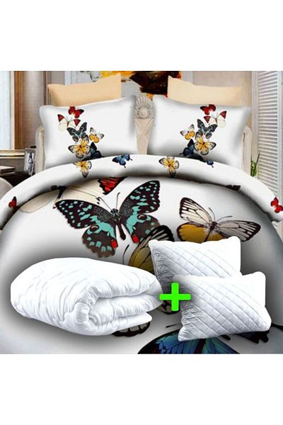 Ralex Economic Bedding Set Double Bed Digital Print 3D + 2 Quilted Pillows 50 x 70 cm + Duvet 200 x 215 cm