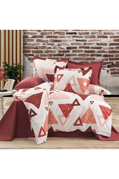 Ralex Double Bed Linen Cotton Ranforce 4-piece set: bed sheet 240 x 260 cm, quilt cover 200 x 230 cm, 2 pi