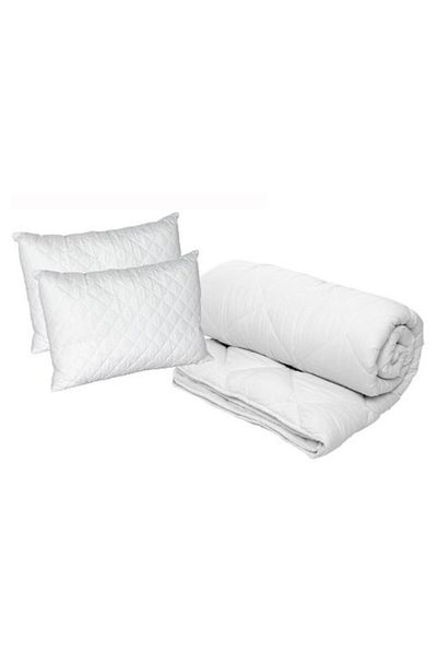 Ralex Pachet Primavara Toamna pat dublu Pilota matlasata umplutura minet alergenic 200 x 210 cm, alba si 2