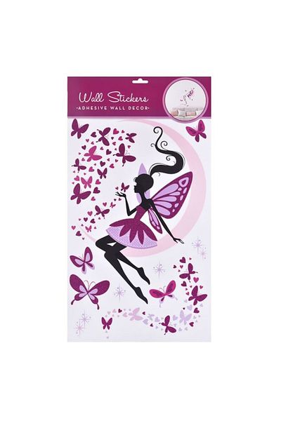 Dali Wall Sticker with Fairy and Butterflies, 32x50cm, Purple