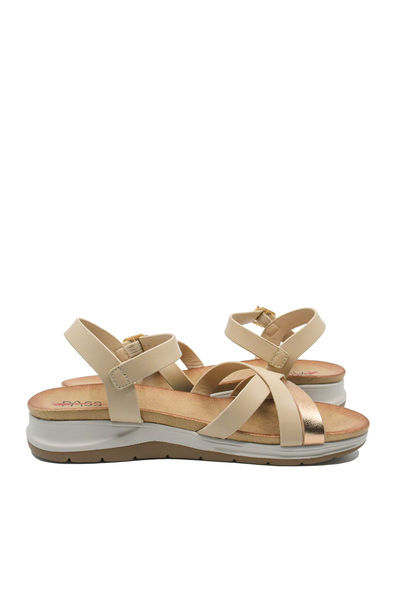 PASS Collection Lightweight women's sandals, nude and bronze straps