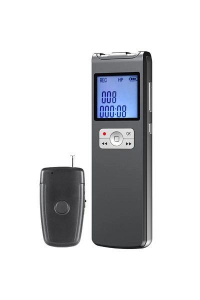iUni Μίνι ψηφιακή συσκευή εγγραφής φωνής REP308, 8GB, εξωτερικό ασύρματο μικρόφωνο, ραδιόφωνο FM, συσκευή αναπαραγωγής MP3