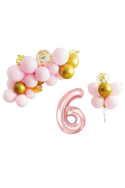 idei Set de 31 de baloane, aranjament festiv de ziua de naștere, numărul 6, 70 cm