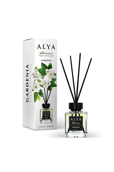 ALYA Odorizant de cameră cu bețișoare – Gardenia, 120 ml