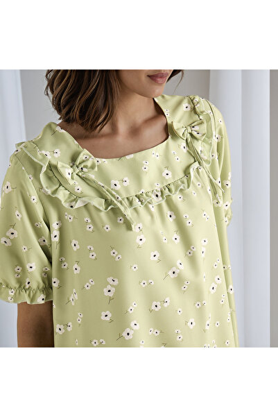 FAV فستان نوم بطبعة زهور ورقبة مربعة