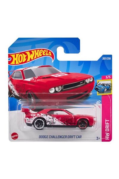 HOT WHEELS Masinuta Metalica Hot Wheels, Dodge Challenger Drift Car, Rosu, 1:64