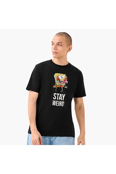 SP Characters Spongebob Print Regular Fit T-Shirt