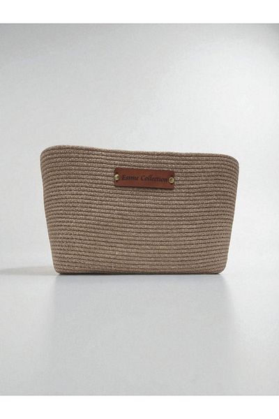 Essme Collection Natural Wicker Hanging Basket - Bathroom & Kitchen Wall and Honeycomb Towel Rack Top Organizer