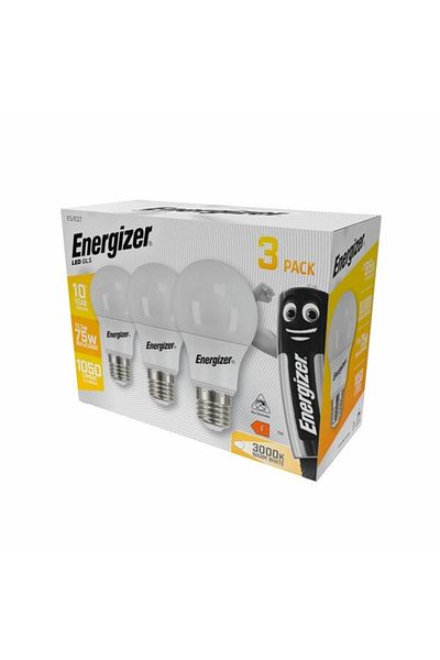 Energizer Set 3 Becuri LED GLS Energizer, 11.1W, E27, 1060lm, 3000K