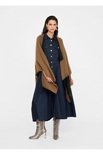 Liu Jo Women's Color Gradient Woven Fabric Brown Poncho 2f5031t0300-00070