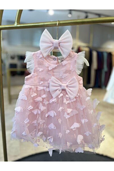 Ahenk Baby Kids 3D Kelebek Kız Çocuk Bebek Elbise