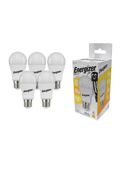 Energizer Set 5 becuri LED Energizer, 13.8W, GLS, 1521lm, E27, 4000K, echivalent 100W, lumină neutră, Energie Cl