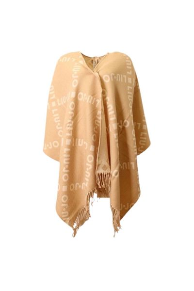 Liu Jo معطف بونشو أصفر مطبوع عليه شعار العلامة التجارية للسيدات 2F5033T0300-30003