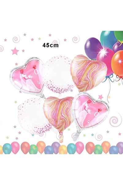 idei Балони във формата на сърце, алуминиево фолио, 45 см, розови, комплект о...