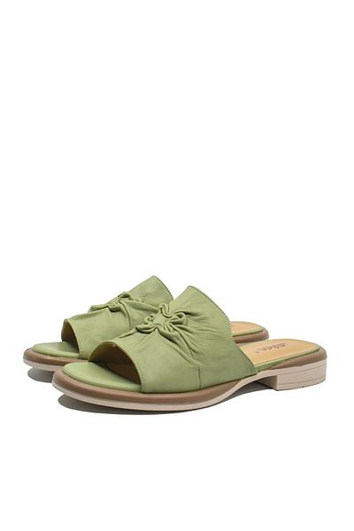 PASS Collection Flat Summer Mules for Women Pass Collection Sage Green