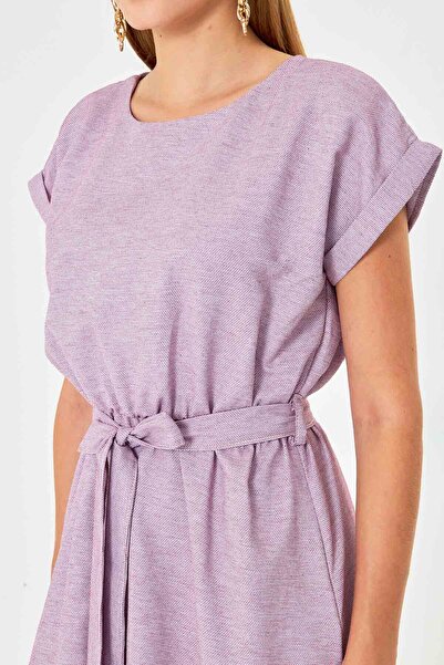 armonika Women's Elastic Waist Tie Dress Arm-18Y001133