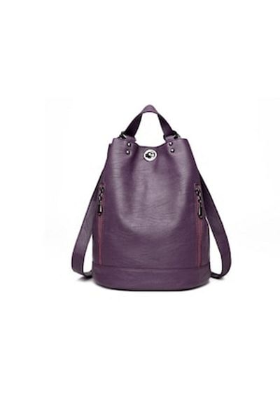 OEM Women's Backpack, Medium Size, Modern Design, Premium Leather, Light Purple