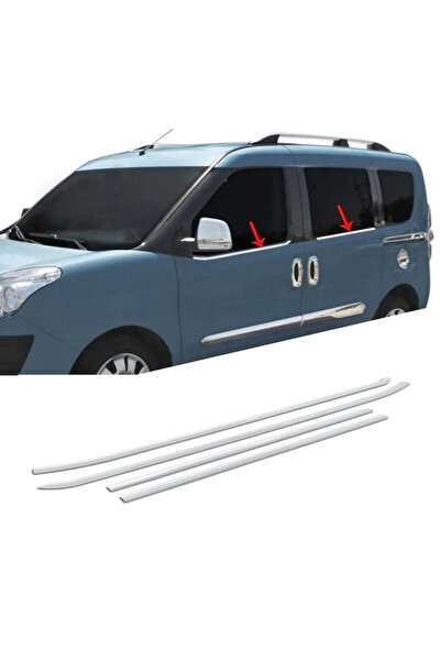 ueskrom Fiat Doblo Uyumlu 2010-2021 Krom Cam Çıtası 4 Parça Paslanmaz Çelik