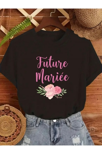 FUFLUNS Future Mari̇ee Printed Oversize Circle Neck T-Shirt