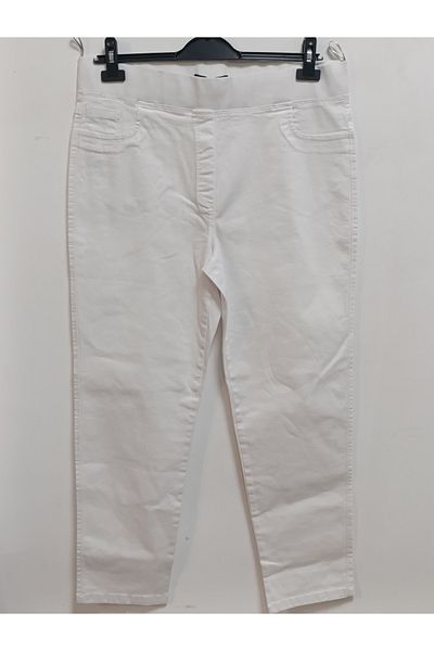 AKŞEN GİYİM Plus Size 96% Cotton High Waist 2 Size Slimming Loose Lycra Linen Trousers