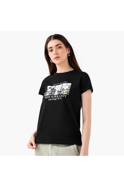 SP Characters Snoopy Print Regular Fit T-shirt