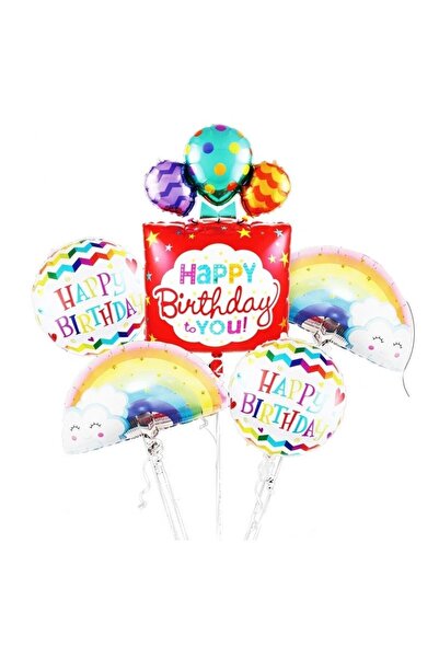 idei Set aranjament baloane La mulți ani, set de 5, folie de aluminiu, multic...