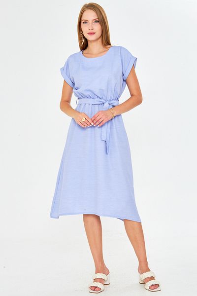 armonika Rochie albastră pentru femei cu talie elastică ARM-18Y001133