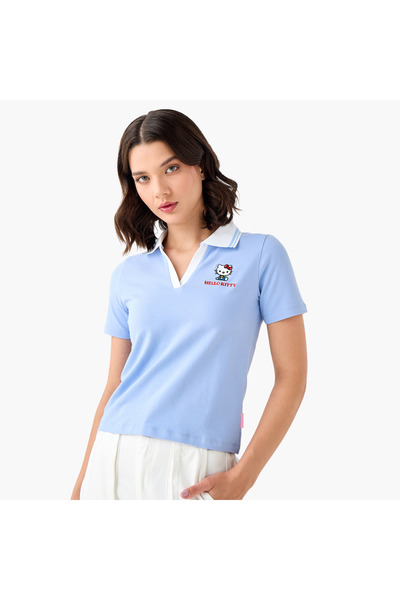 SP Characters Hello Kitty Embroidered Polo T-shirt