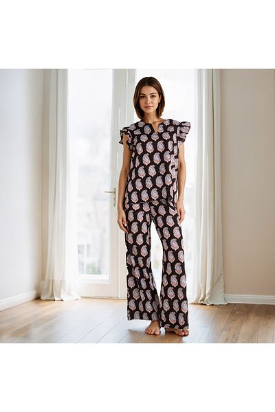 FAV Printed Pyjama Set with Ruffle Sleeves