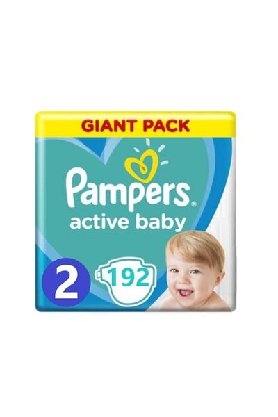 Pampers Scutece Active Baby Giant Pack Marimea 2, Nou Nascut, 4 -8 kg, 192 buc