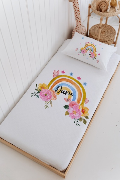 Lilabio İsme Özel %100 Pamuk Bebek Ve Çocuk Tek Kişilik 165 X 225 Cm Pike Tak...