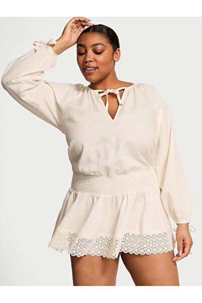 Victoria's Secret Keten Dantelli Plaj Elbisesi