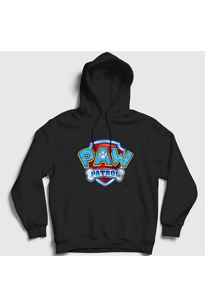 Presmono Unisex Μαύρο λογότυπο Paw Patrol Hooded φούτερ 560660tt