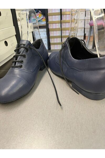 bitangosu Dark Blue Genuine Leather New Comfortable Men's Tango, Dance and Salon Shoes