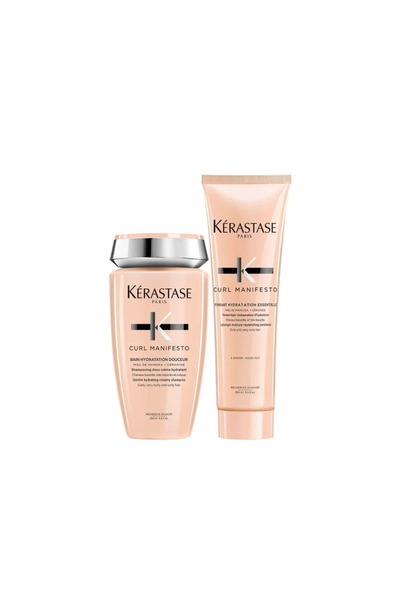 Kerastase شامبو وبلسم كيرل مانيفستو 250 مل - مجموعة ترطيب معززة للشعر المجعد