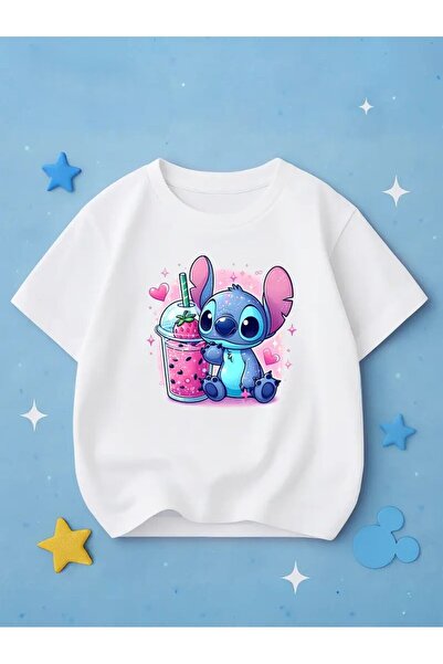 haha تي شيرت مطبوع عليه ستيتش للأطفال