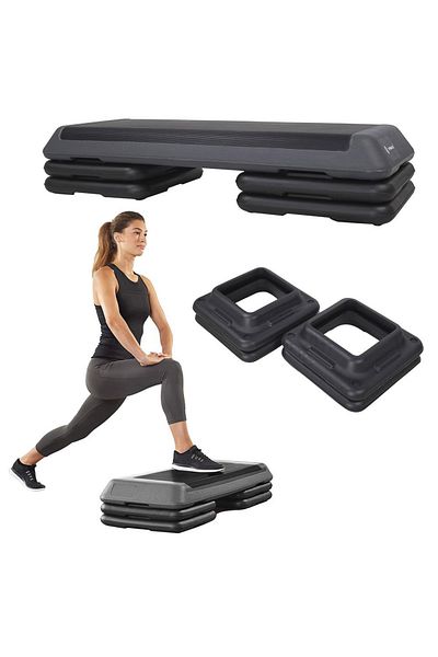SERSIMO Stepper aerobic fitness profesional, 3 niveluri de inaltime, suporta maxima 350 kg