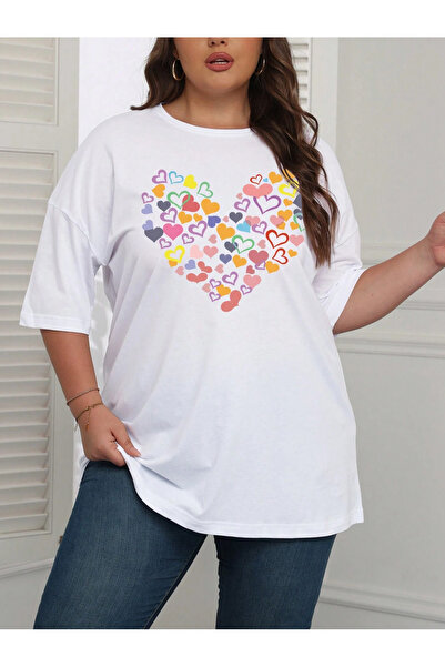 Lider Leather TRICOU DE DAMĂ CU IMPRIMEU INIMĂ COLORATĂ