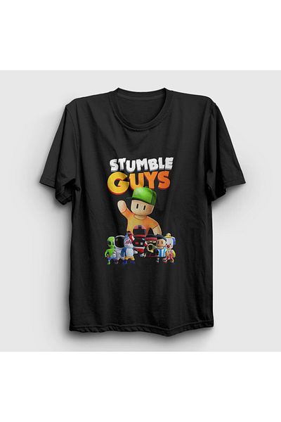 Presmono Unisex Μαύρο T-Shirt Mr Stumble Stumble Guys 561213tt