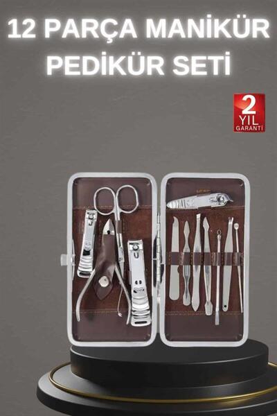 Clevora 12 Pieces Stainless Steel Compact and Portable Manicure Scissors Nail Clippers