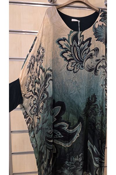 Park Moda Rochie din mătase italiană șal model frunze
