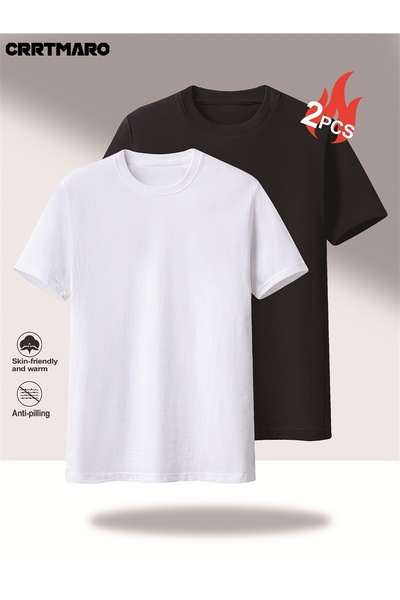 Lider Leather Pachet de 2 tricouri basic unisex – croială standard, țesătură ...