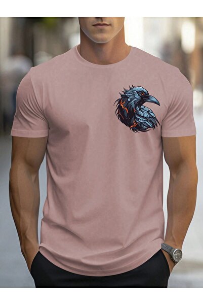 Lider Leather Ανδρικό μπλουζάκι unisex με στάμπα κοράκι