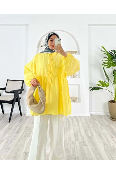 unika boutique قميص نسائي بتفاصيل أزرار محتشمة