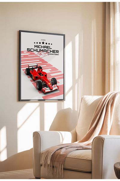 21mxm Ferrari F2002 Canvas Print – Michael Schumacher Formula 1 Tribute Poster, Iconic Racing Car Art
