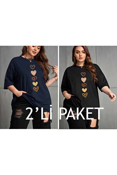 Lider Leather KADIN OVERSİZE 2'Lİ PAKET T-SHİRT