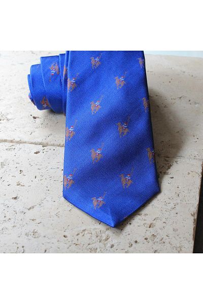 COOLMENCLUB Polo Patterned Blue Silk Tie