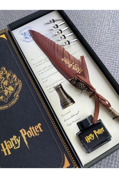 HEPBİMODA Mürekkepli Zarif Tasarım Harry Potter Divit Kalem Set Öğretmenler G...